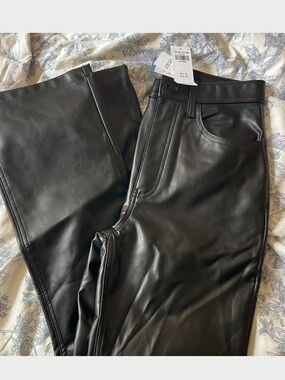 Abercrombie & Fitch Black Faux Leather High-Rise Pants
